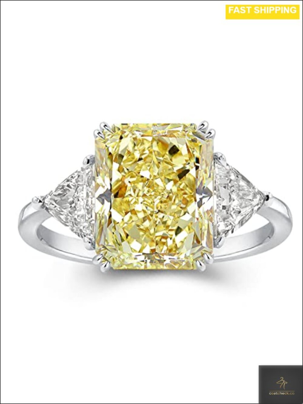 RODIFFY S925 Sterling Silver 3-Stone Radiant Promise Ring